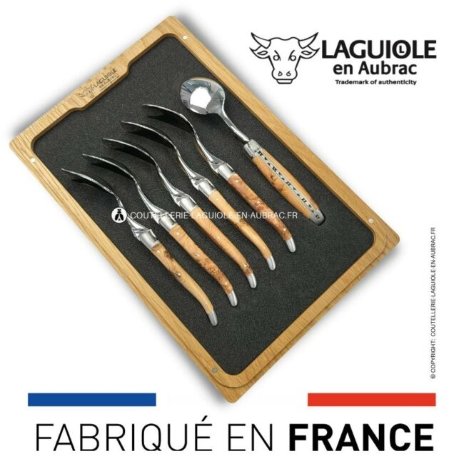 cuillères à dessert laguiole en genévrier
