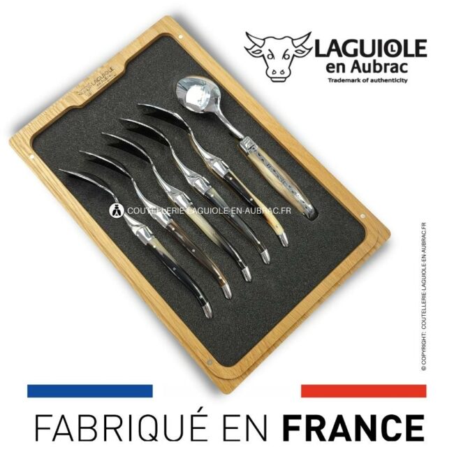cuillères à dessert laguiole en pointe de corne