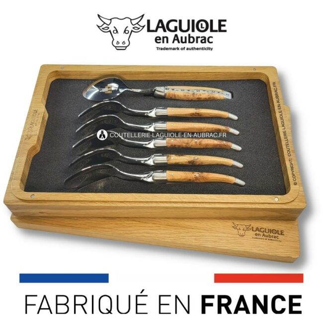 cuillères à dessert laguiole en genévrier