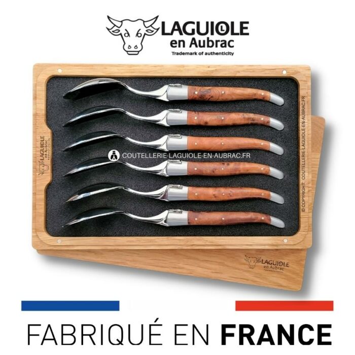 cuillères à soupe laguiole en thuya