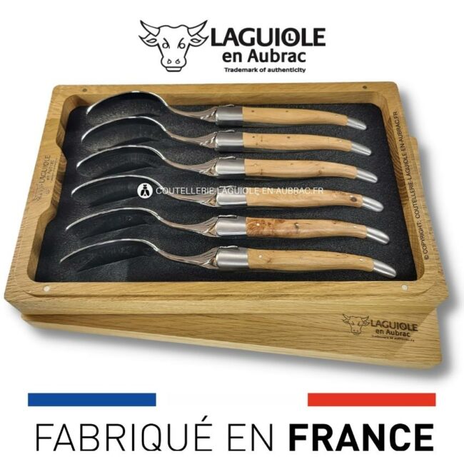 cuillères à soupe laguiole en genévrier