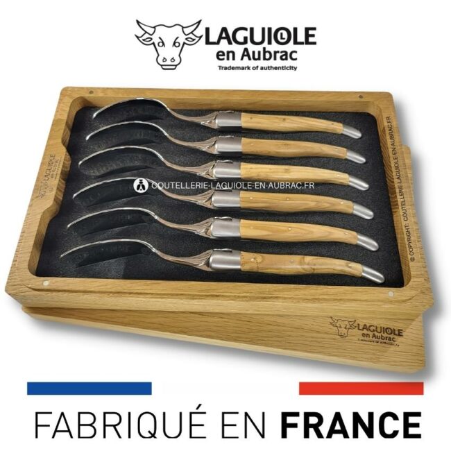 cuillères à soupe laguiole en olivier