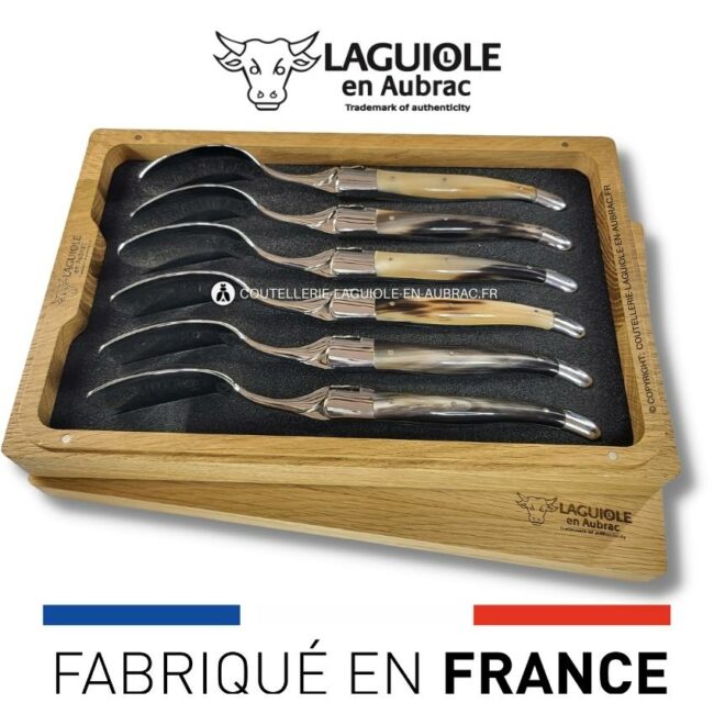 cuillères à soupe laguiole en pointe de corne
