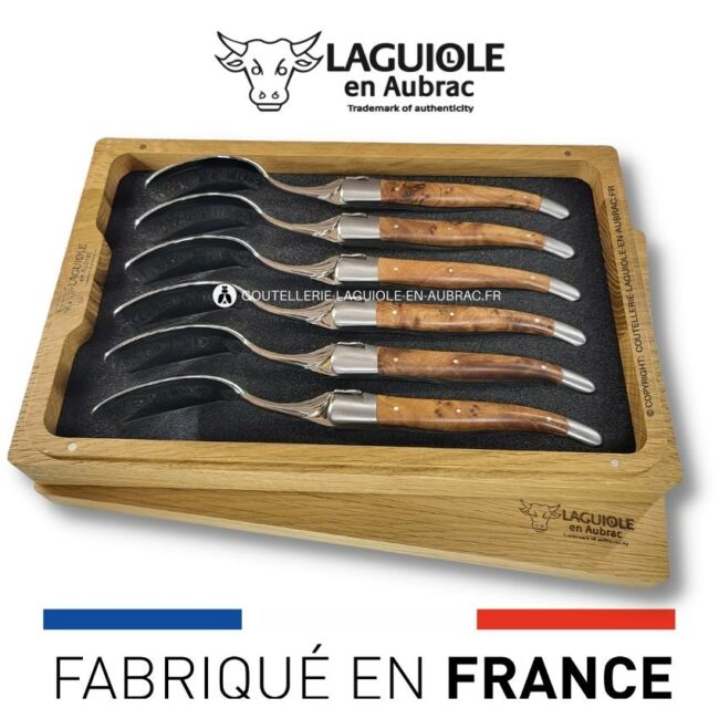 cuillères à soupe laguiole en thuya