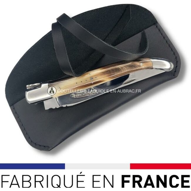 etui cuir horizontal noir