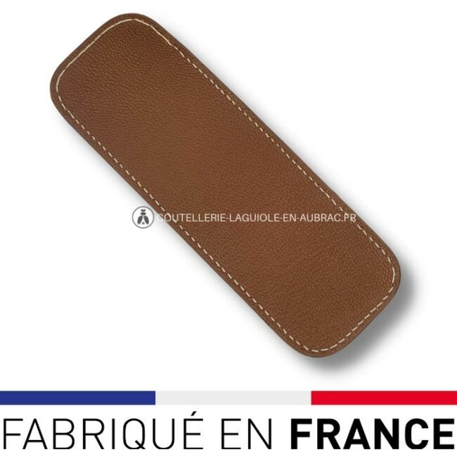 etui cuir prestige bicolor marron/orange