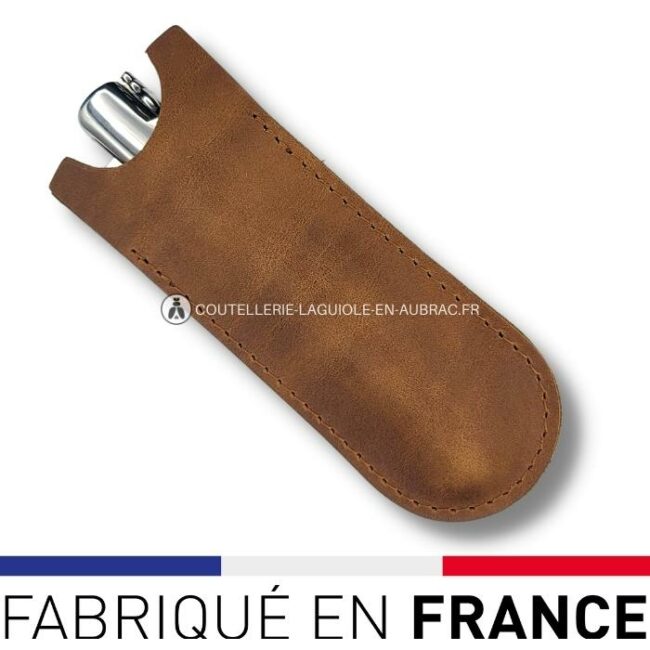 etui échancré souple marron