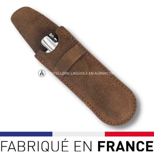 etui fermé souple marron