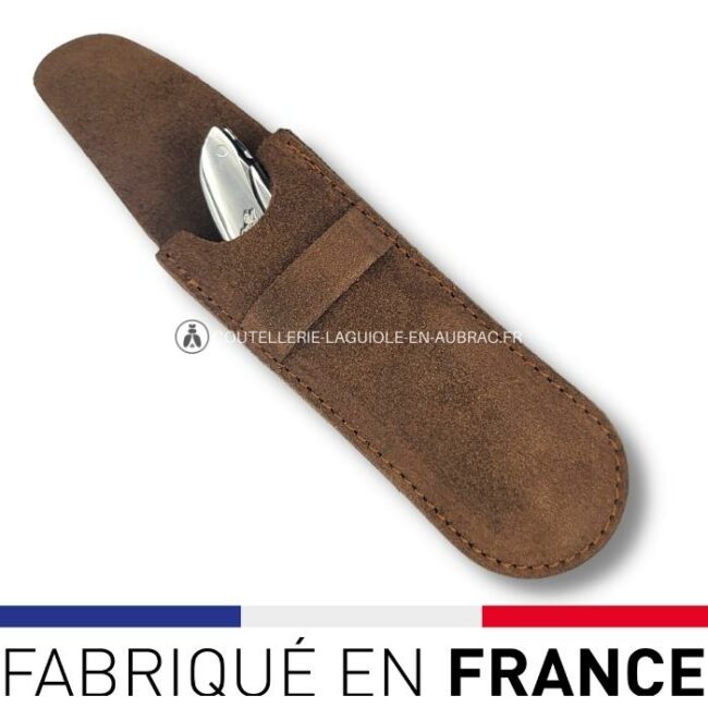 etui fermé souple marron