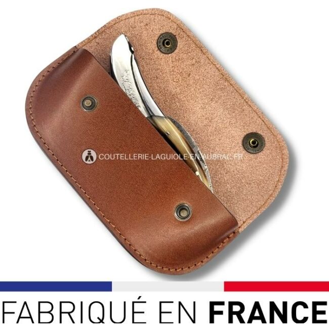 etui sommelier en cuir marron