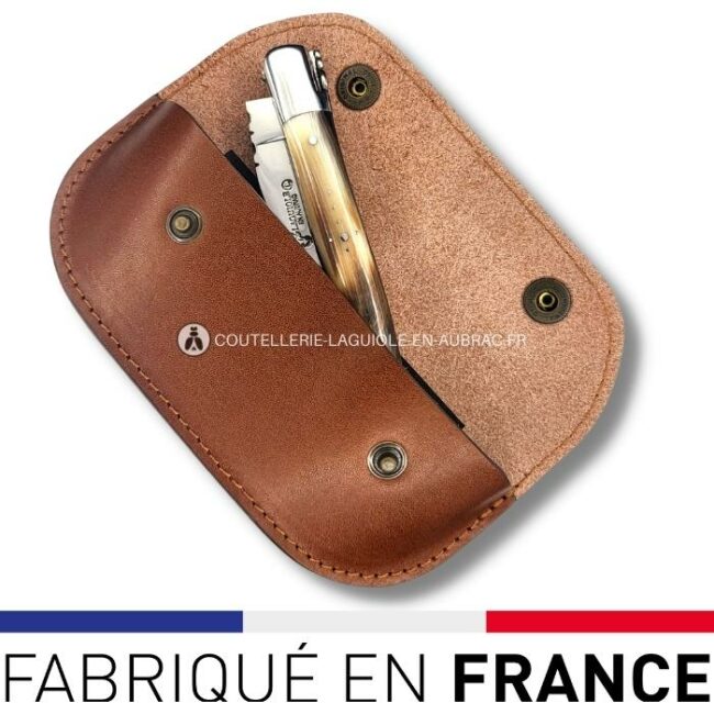 etui sommelier en cuir marron
