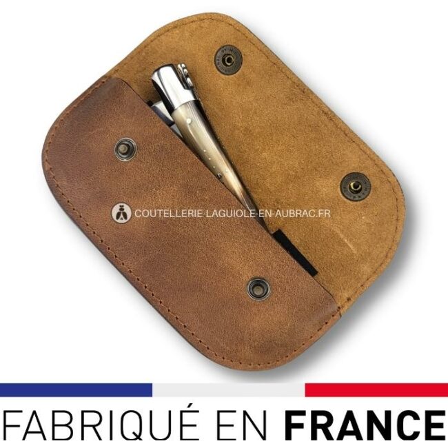 etui sommelier en cuir moka