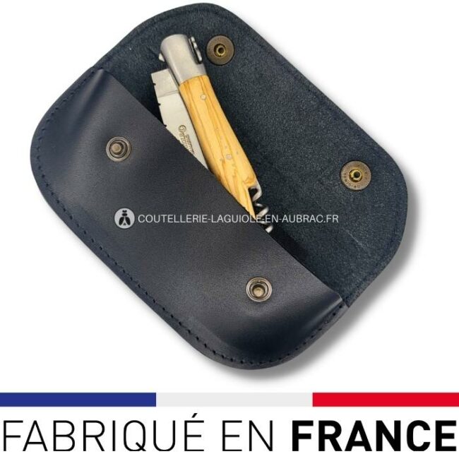 etui sommelier en cuir noir