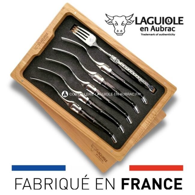 fourchettes de table laguiole en corne de buffle