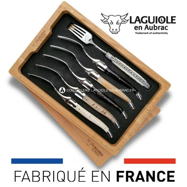 fourchettes de table laguiole en cornes mixtes