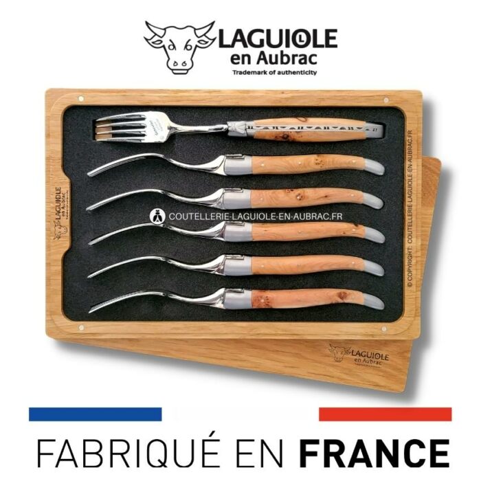 fourchettes de table laguiole en genévrier