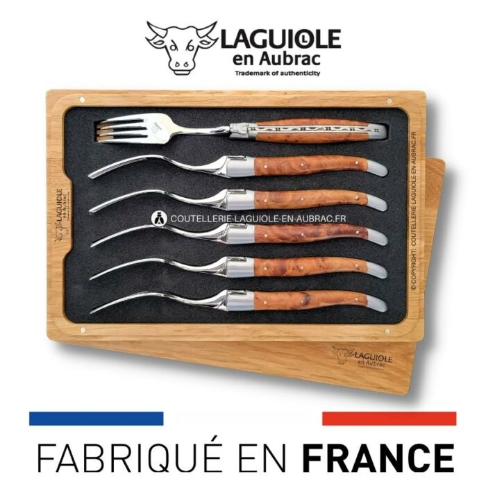 fourchettes de table laguiole en thuya