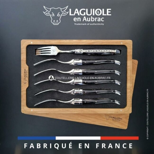 fourchettes de table laguiole en corne de buffle