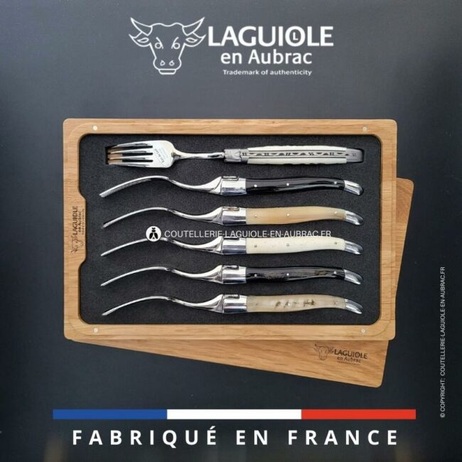 fourchettes de table laguiole en cornes mixtes