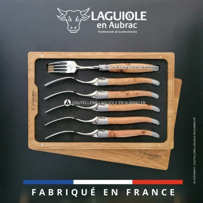 fourchettes de table laguiole en genévrier