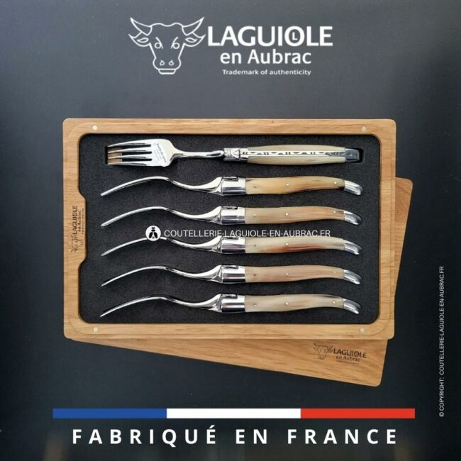 fourchettes de table laguiole en pointe de corne