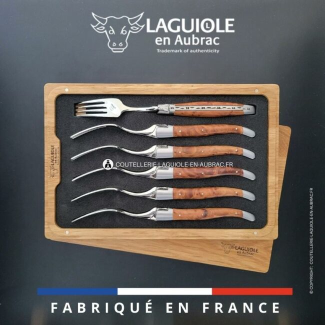 fourchettes de table laguiole en thuya