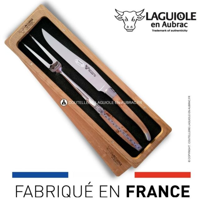 service à découper laguiole en genévrier