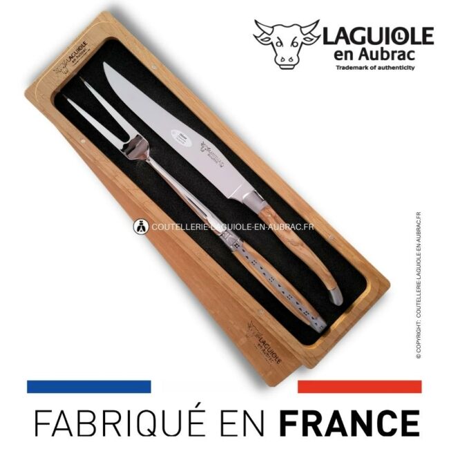 service à découper laguiole en olivier