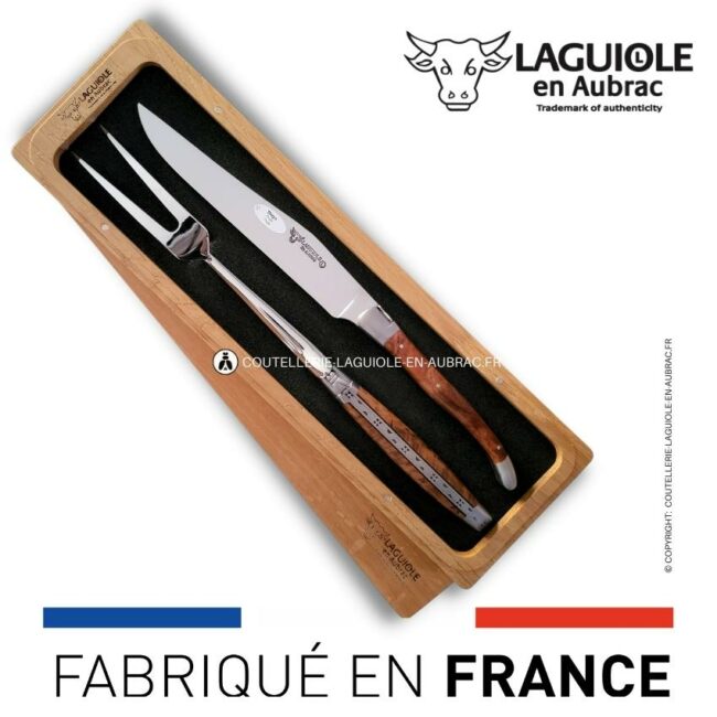 service à découper laguiole en thuya