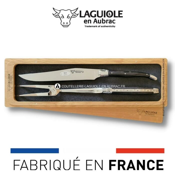 service à découper laguiole en ebène