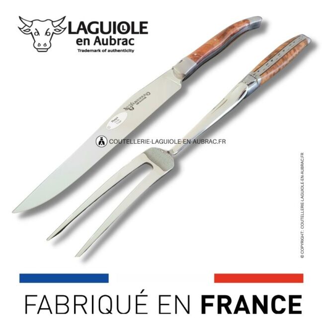 service à découper laguiole en thuya