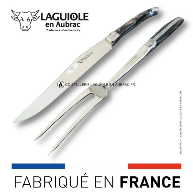 service à découper laguiole en corne de buffle