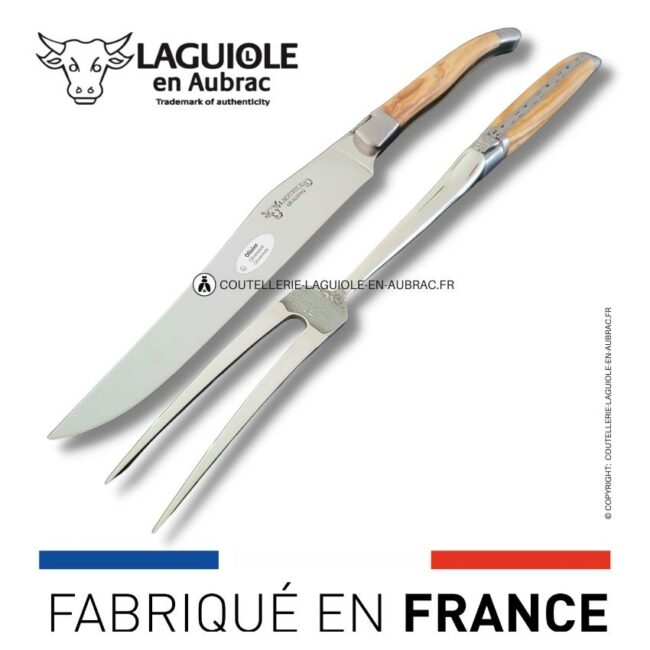 service à découper laguiole en olivier