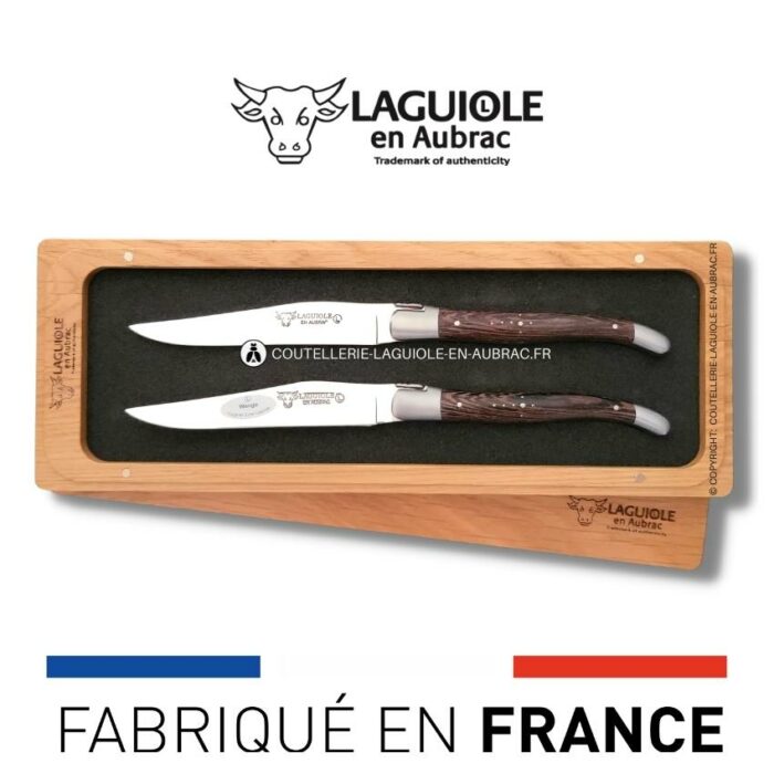 set de 2 couteaux de table laguiole en wenge