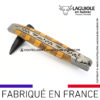 couteau laguiole marqueterie damier noyer et genévrier