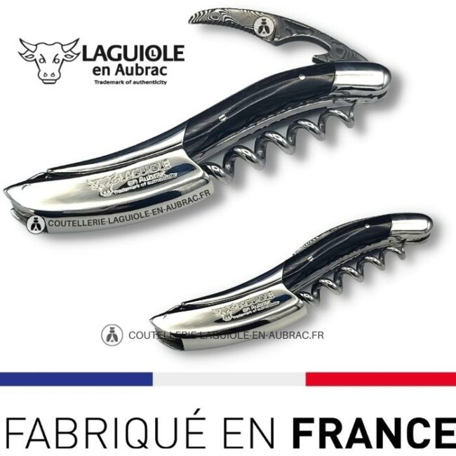 sommelier prestige laguiole en aubrac lame damas corne de buffle