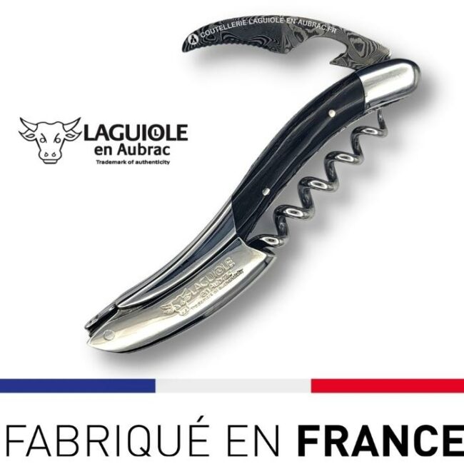 sommelier prestige laguiole en aubrac lame damas corne de buffle