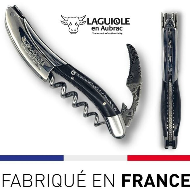 sommelier prestige laguiole en aubrac lame damas corne de buffle