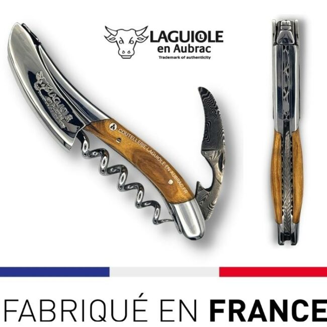 sommelier prestige laguiole en aubrac lame damas olivier