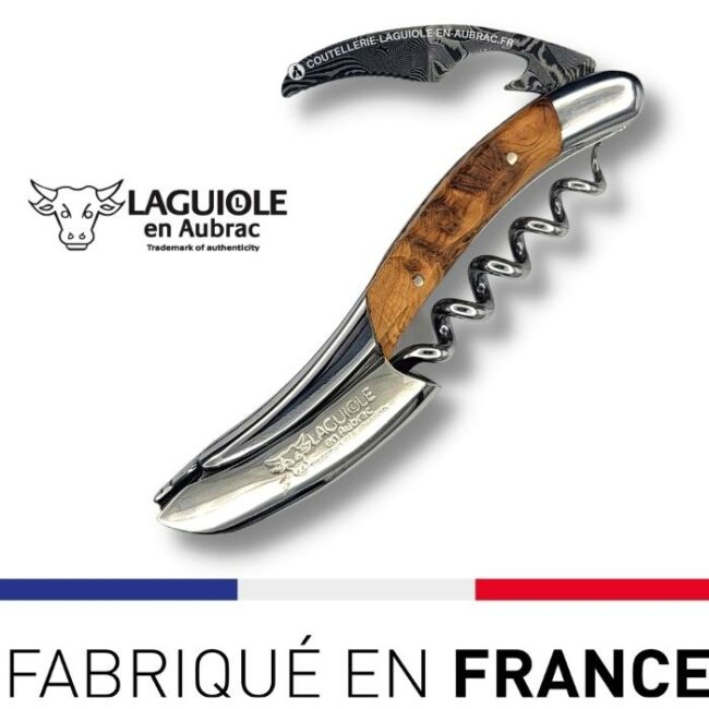 sommelier prestige laguiole en aubrac lame damas genévrier