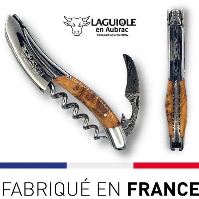 sommelier prestige laguiole en aubrac lame damas genévrier