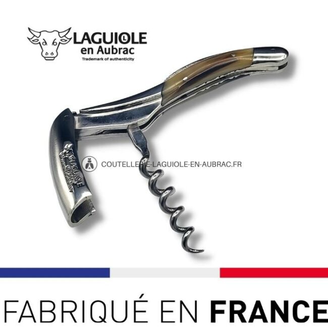 sommelier prestige laguiole en aubrac lame damas pointe de corne
