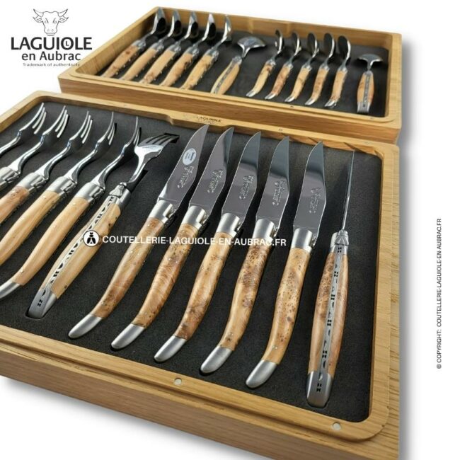 ménagère laguiole 24 pièces en genévrier