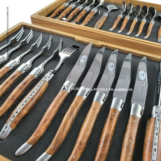 ménagère laguiole 24 pièces en thuya