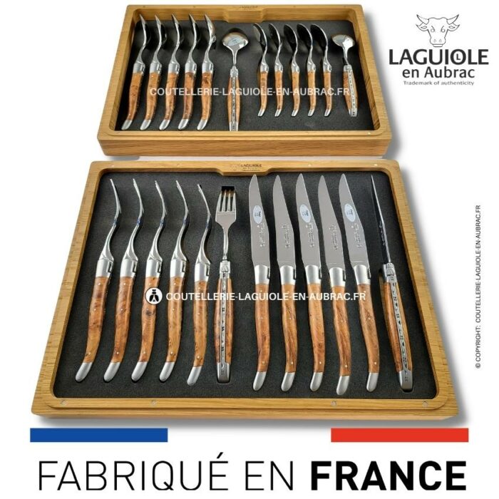 ménagère laguiole 24 pièces en thuya