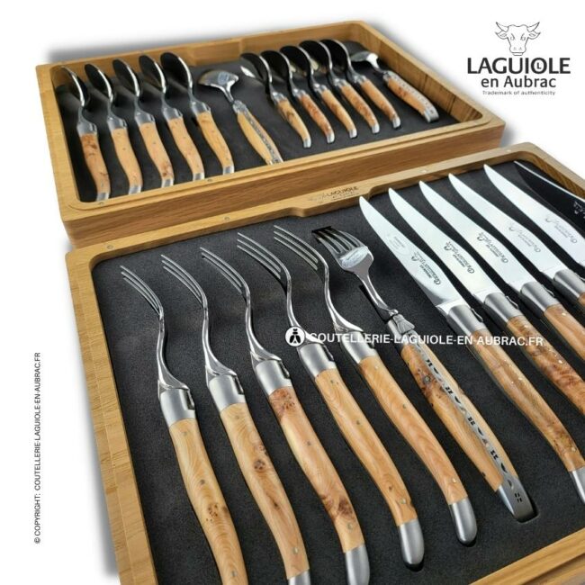ménagère laguiole 24 pièces en genévrier