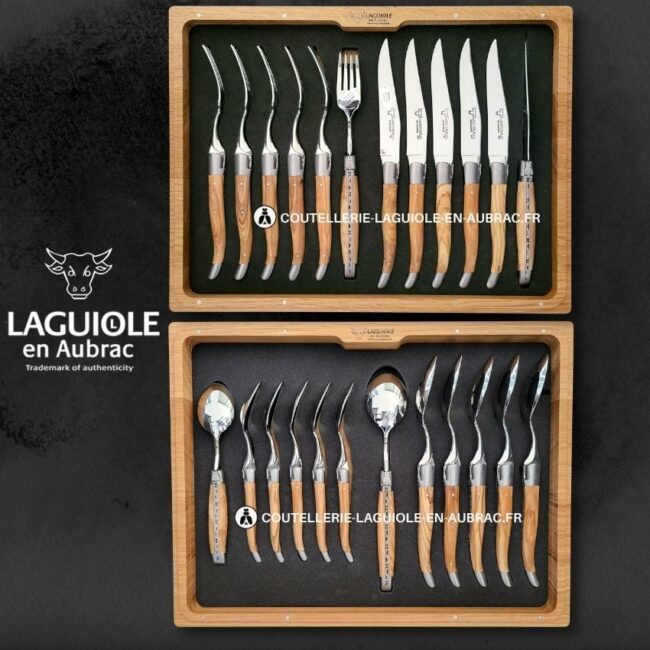 ménagère laguiole 24 pièces en olivier