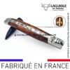 couteau laguiole marqueterie fleur de lys en ivoire manche en amourette