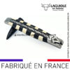 couteau laguiole mouche prestige franc maçon marqueterie damier Ébène et ivoire