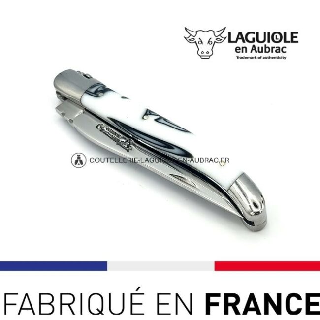 couteau laguiole manche guimauve blanc (acrylique)